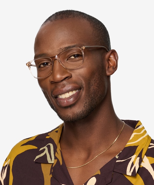 Crescendo Clear Pink AcetateEyeglass Frames for Men from EyeBuyDirect