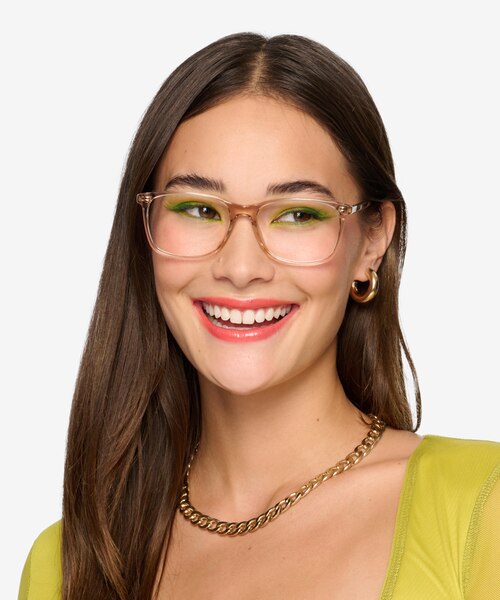 Crescendo Clear Pink AcetateEyeglass Frames for Women from EyeBuyDirect