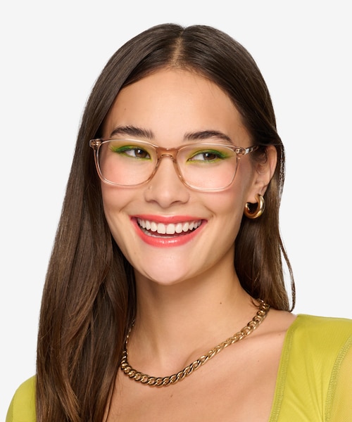Crescendo Clear Pink AcetateEyeglass Frames for Women from EyeBuyDirect