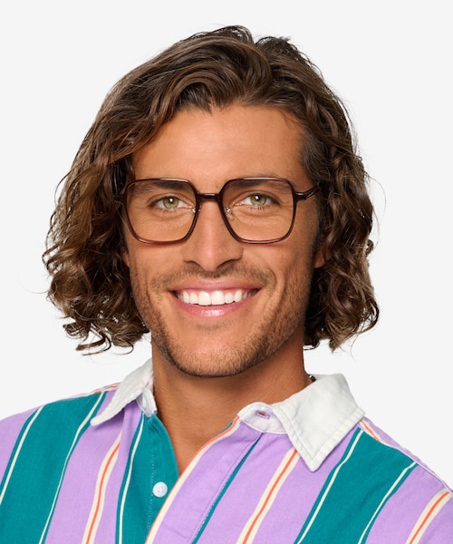 Modern Dark Brown AcetateEyeglass Frames for Men from EyeBuyDirect