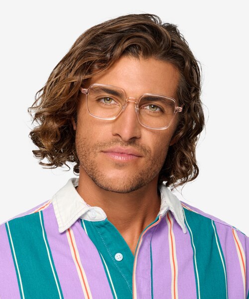 Modern Clear Pink AcetateEyeglass Frames for Men from EyeBuyDirect