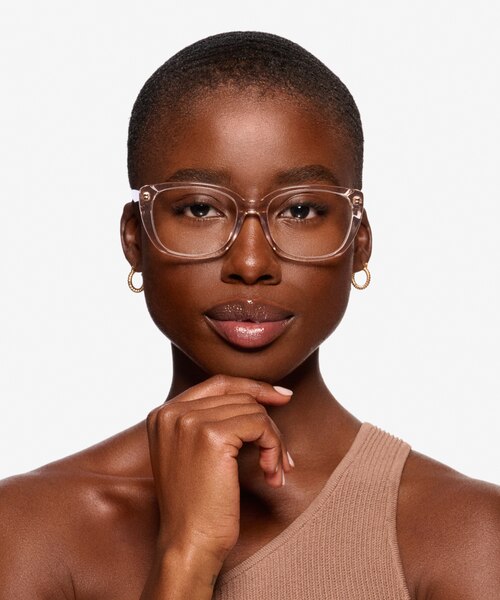 Odessa Clear Pink AcetateEyeglass Frames for Women from EyeBuyDirect
