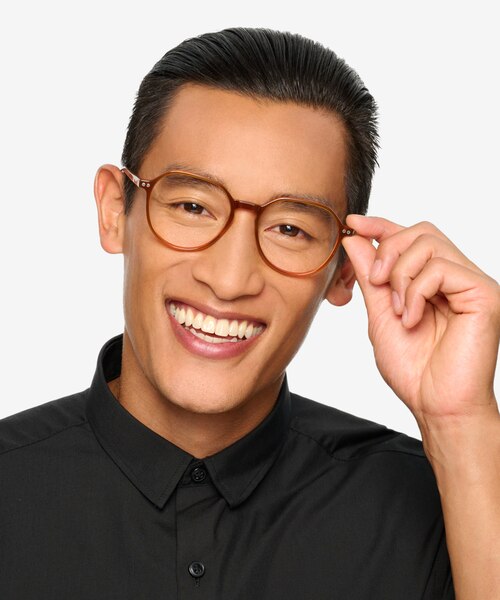 Ebullience Brown Alternative MaterialsEyeglass Frames for Men from EyeBuyDirect