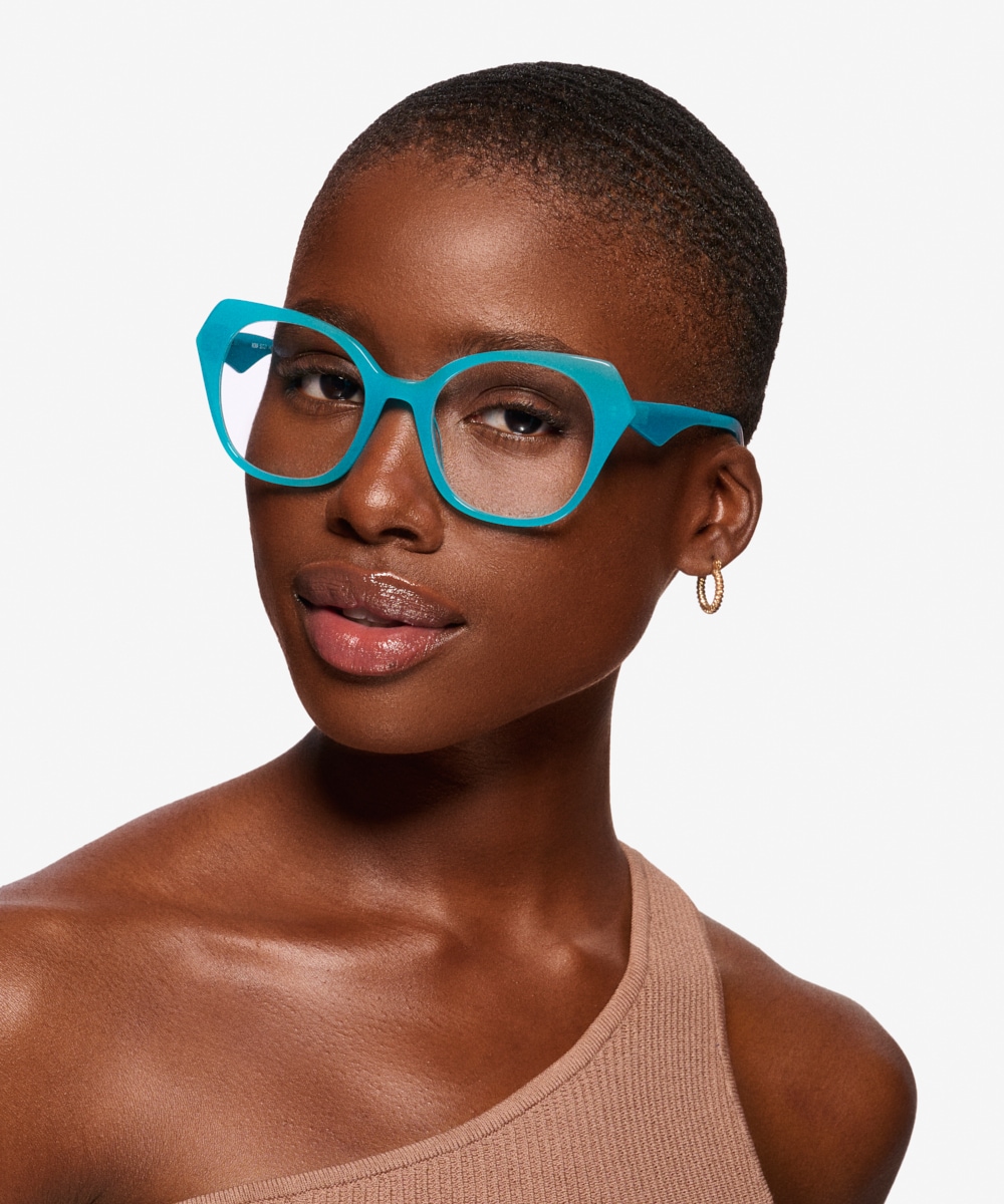 Noma Cat Eye Aqua Glasses for Women Eyebuydirect