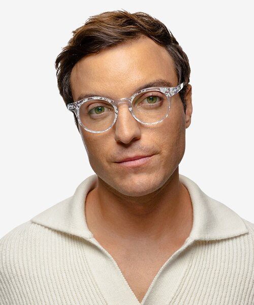 Luminary Clear Silver AcetateEyeglass Frames for Men from EyeBuyDirect