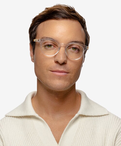 Luminary Clear Yellow AcetateEyeglass Frames for Men from EyeBuyDirect