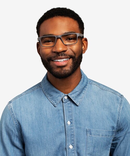 Icarus Matte Gray PlasticEyeglass Frames for Men from EyeBuyDirect