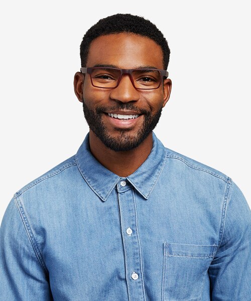 Icarus Matte Red PlasticEyeglass Frames for Men from EyeBuyDirect