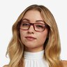 Icarus Matte Red PlasticEyeglass Frames for Women from EyeBuyDirect
