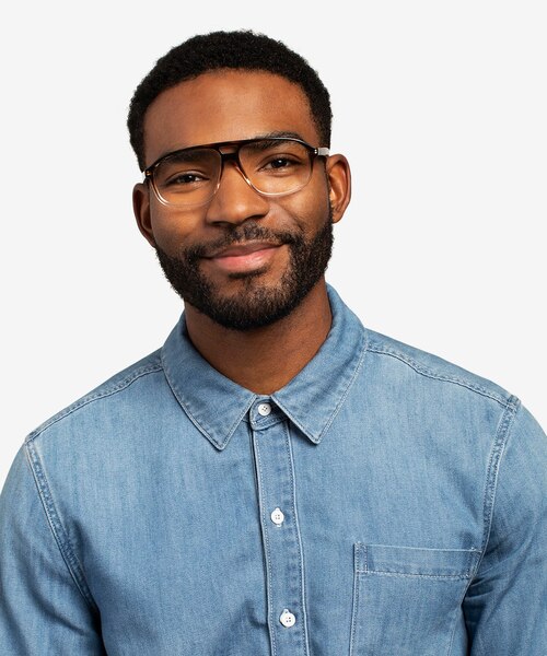 Volt Brown Striped AcetateEyeglass Frames for Men from EyeBuyDirect