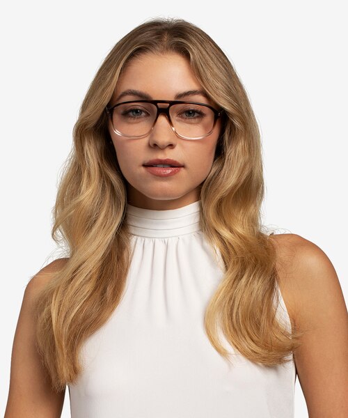 Volt Brown Striped AcetateEyeglass Frames for Women from EyeBuyDirect