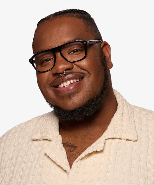 Cedar Black AcetateEyeglass Frames for Men from EyeBuyDirect