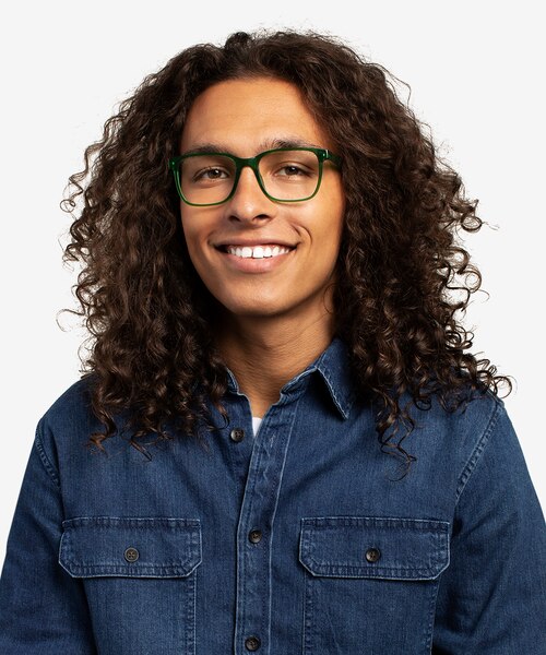 Alder Clear Green Eco-friendlyEyeglass Frames for Men from EyeBuyDirect