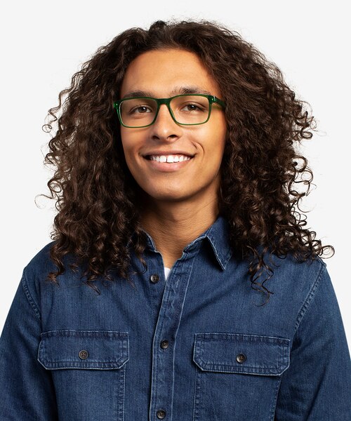 Beech Clear Green PlasticEyeglass Frames for Men from EyeBuyDirect