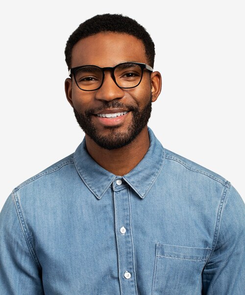 Oakwood Black PlasticEyeglass Frames for Men from EyeBuyDirect