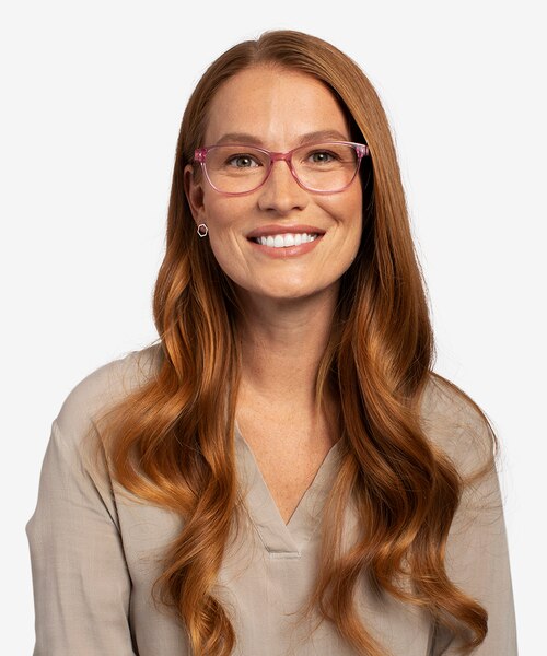 Juniper Clear Pink PlasticEyeglass Frames for Women from EyeBuyDirect