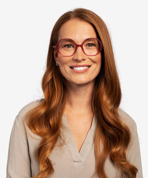 Cypress Matte Red Eco-friendlyEyeglass Frames for Women from EyeBuyDirect