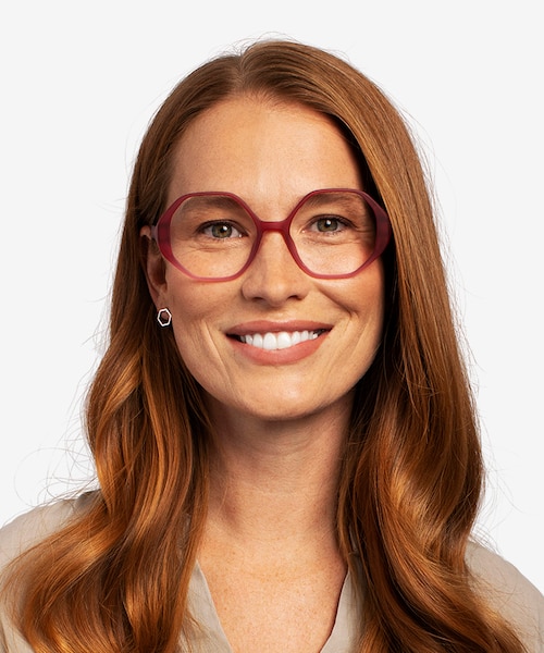 Cypress Matte Red PlasticEyeglass Frames for Women from EyeBuyDirect