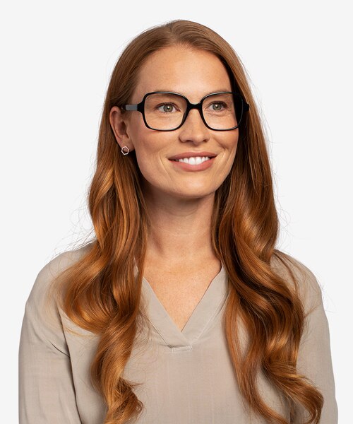 Poplar Black PlasticEyeglass Frames for Women from EyeBuyDirect