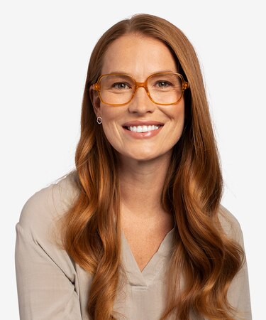 Clear Yellow Poplar -  Plastic Eyeglasses