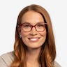 Almond Clear Red PlasticEyeglass Frames for Women from EyeBuyDirect