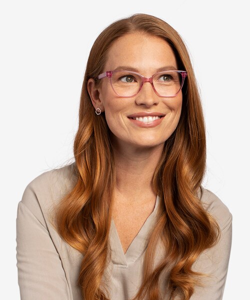 Almond Clear Pink PlasticEyeglass Frames for Women from EyeBuyDirect
