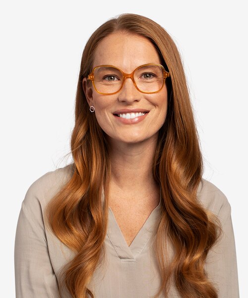 Arolla Clear Yellow PlastiqueMontures de lunettes de vue pour Femmes d'EyeBuyDirect