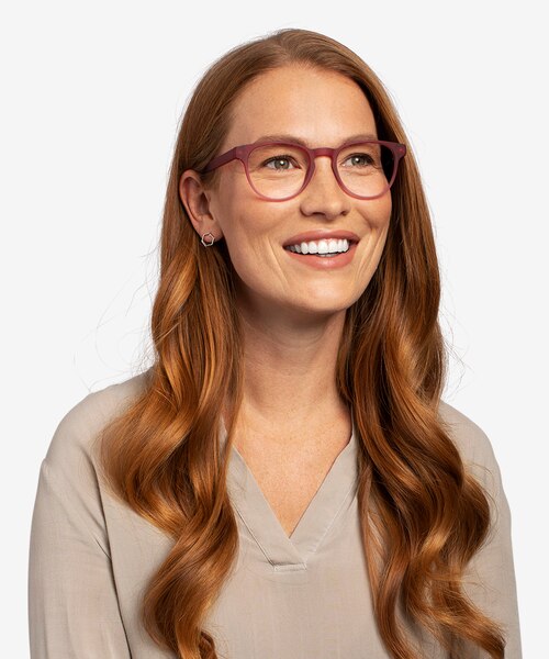 Osier Matte Red PlasticEyeglass Frames for Women from EyeBuyDirect