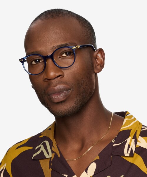 Dotti Blue Gold AcetateEyeglass Frames for Men from EyeBuyDirect