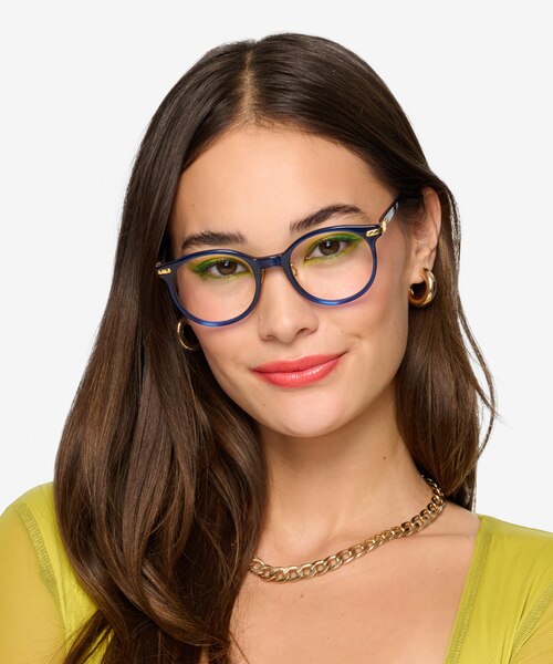 Dotti Blue Gold AcetateEyeglass Frames for Women from EyeBuyDirect