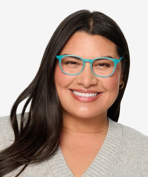 Skyglow Aqua PlasticEyeglass Frames for Women from EyeBuyDirect
