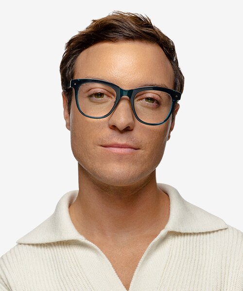 Coqueline Clear Blue AcetateEyeglass Frames for Men from EyeBuyDirect