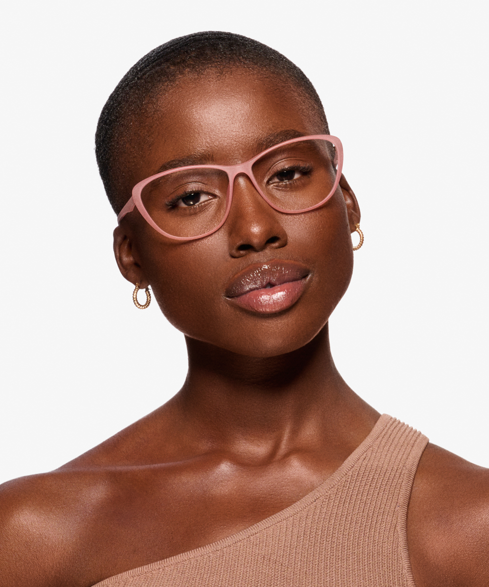 Orbital Cat Eye Matte Pink Glasses for Women Eyebuydirect