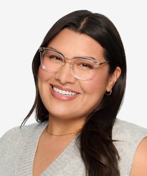 Hadley Clear Gold AcetateEyeglass Frames for Women from EyeBuyDirect