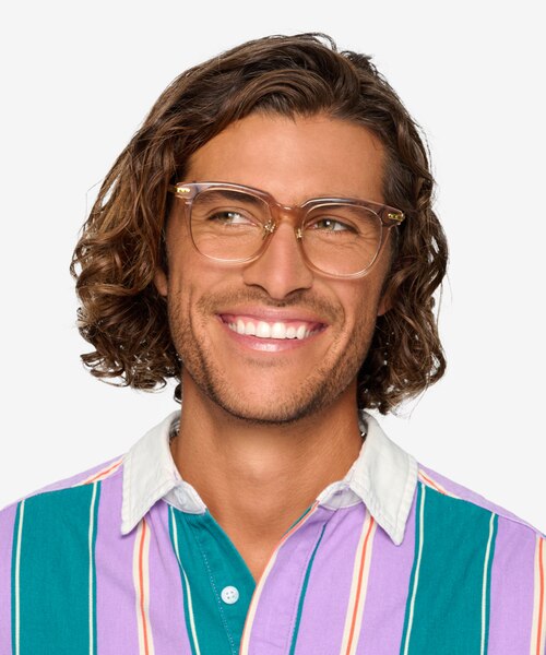 Hadley Champagne Gold AcétateMontures de lunettes de vue pour Hommes d'EyeBuyDirect
