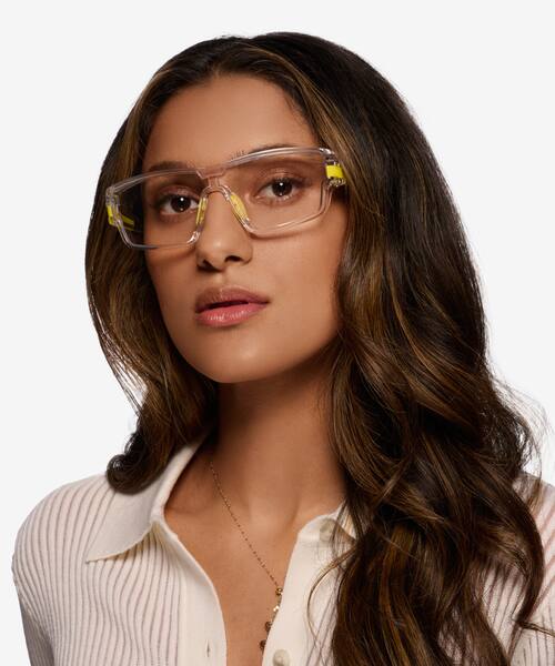 Clear Yellow Weld -  Plastic Eyeglasses