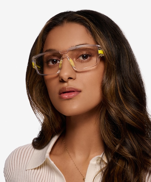 Weld Clear Yellow PlasticEyeglass Frames for Women from EyeBuyDirect