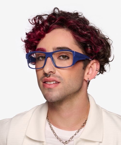 Molten Navy Gray PlasticEyeglass Frames for Men from EyeBuyDirect
