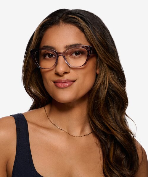 Vivi Clear Gray Floral AcetateEyeglass Frames for Women from EyeBuyDirect