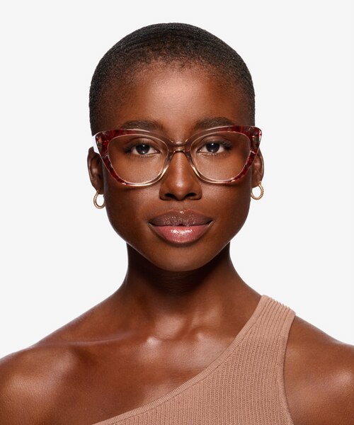 Vivi Clear Nude Floral AcetateEyeglass Frames for Women from EyeBuyDirect