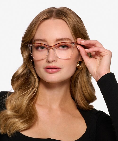 Rima Tortoise Clear AcetateEyeglass Frames for Women from EyeBuyDirect