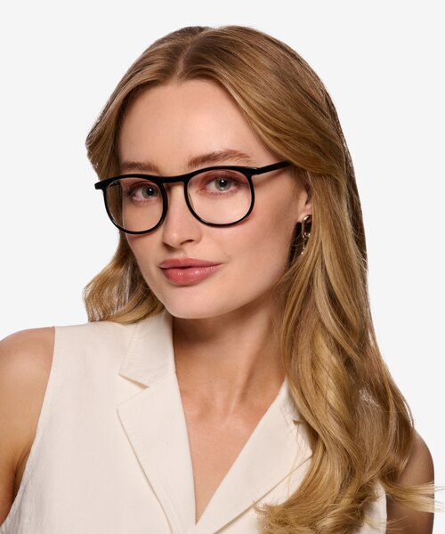Regent Black AcetateEyeglass Frames for Women from EyeBuyDirect