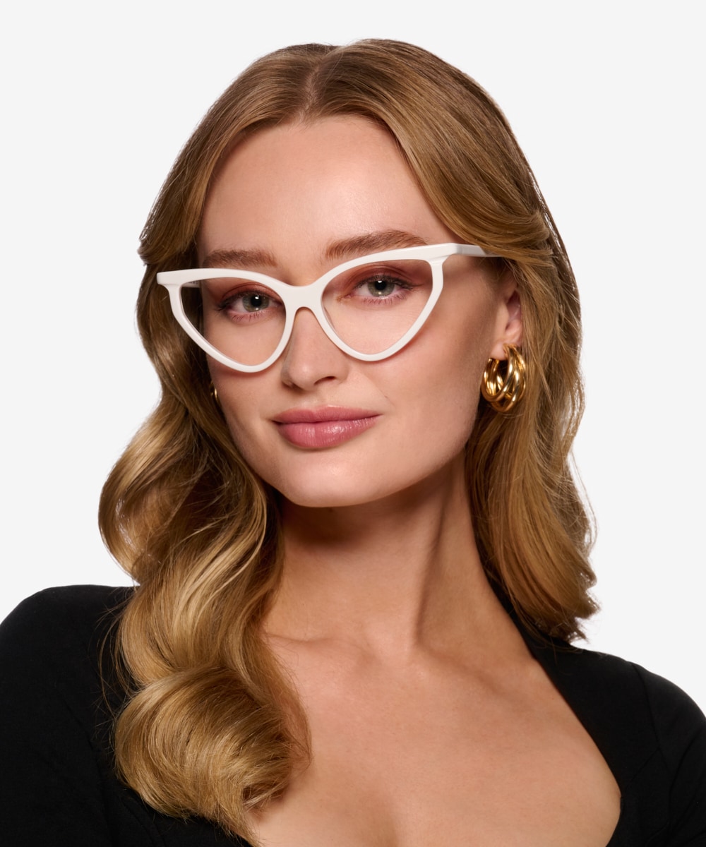 White 2024 pointy glasses