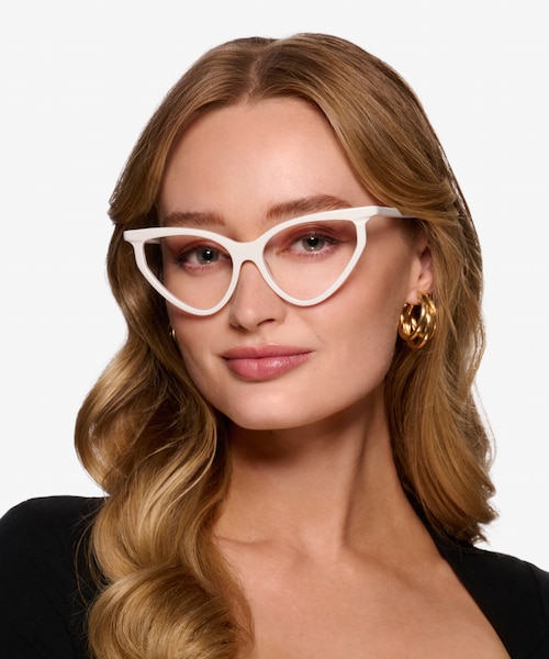 Siamese White AcetateEyeglass Frames for Women from EyeBuyDirect
