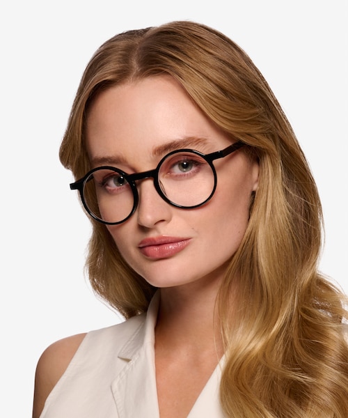 Script Black AcetateEyeglass Frames for Women from EyeBuyDirect