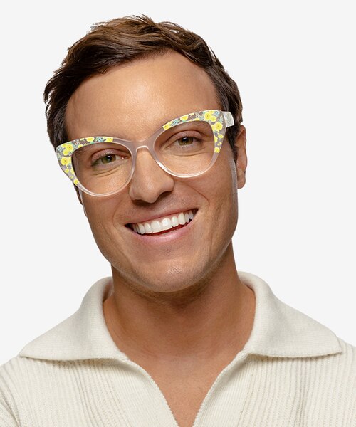 Thistle Clear Floral AcétateMontures de lunettes de vue pour Hommes d'EyeBuyDirect