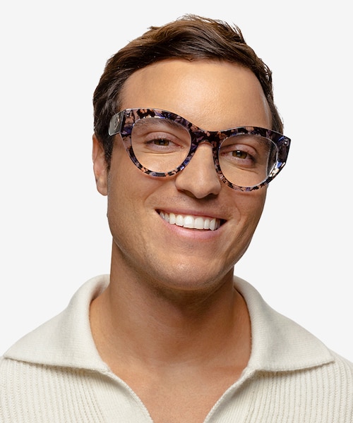 Angelica Purple Floral AcetateEyeglass Frames for Men from EyeBuyDirect