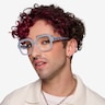 Seed Clear Blue AcetateEyeglass Frames for Men from EyeBuyDirect