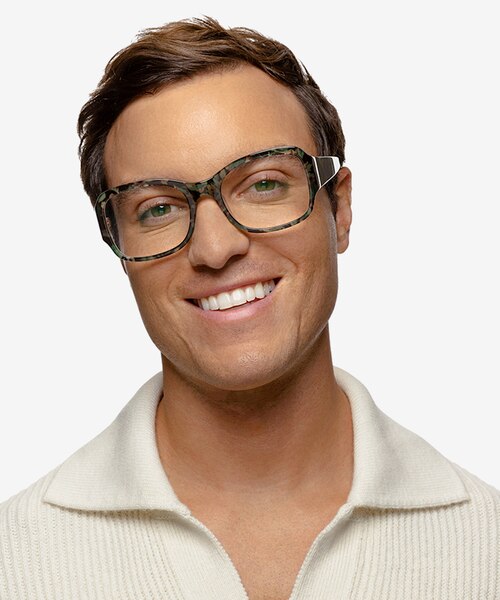 Viola Green Floral AcetateEyeglass Frames for Men from EyeBuyDirect