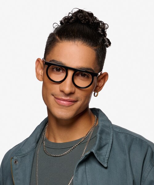 Theorem Black AcetateEyeglass Frames for Men from EyeBuyDirect